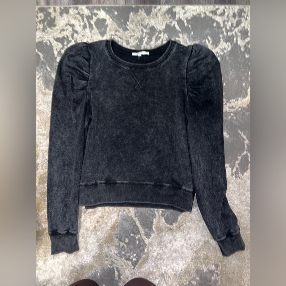 Rebecca Minkoff Black Crewneck Sweater Plush Velvet